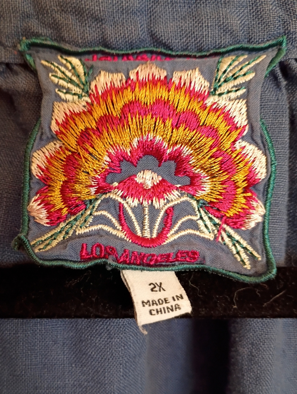 Johnny Was Embroidered Blue Linen Tunic Blouse. Fabulous Condition! 2X - Picture 2 of 10